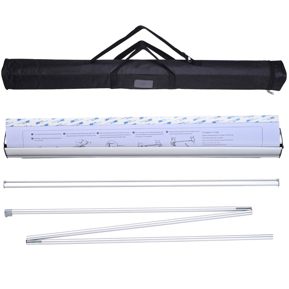 Aluminum Retractable Banner Stand 33"x79" 10ct/Pack Silver
