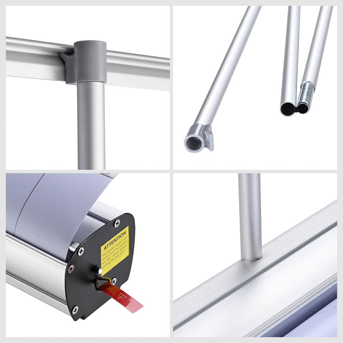 Aluminum Retractable Banner Stand & Light 33"x79"