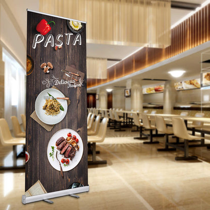 Aluminum Retractable Banner Stand with Legs 33"x79"