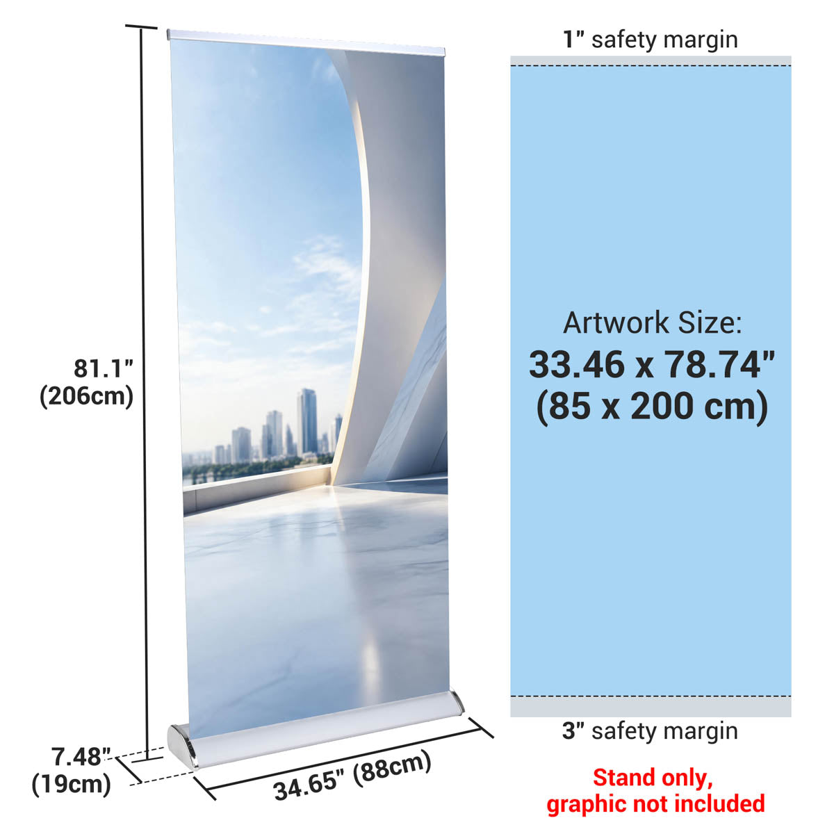 Aluminum Retractable Banner Stand 33"x79" - 5ct.