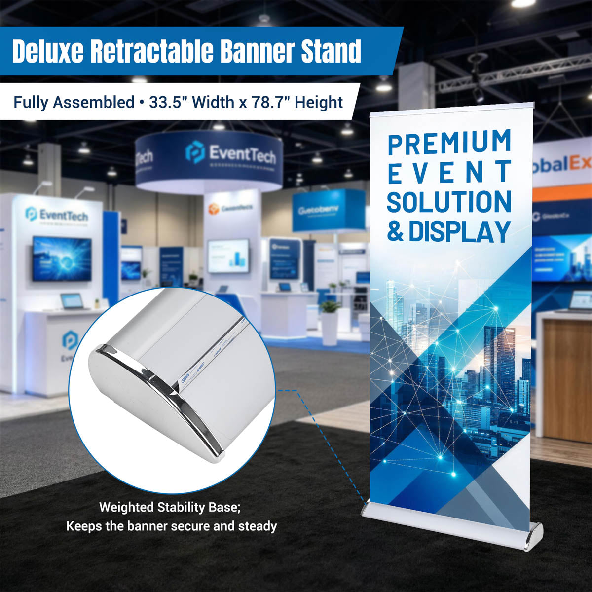 Aluminum Retractable Banner Stand 33"x79" - 5ct.