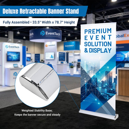 Aluminum Retractable Banner Stand 33"x79" - 5ct.