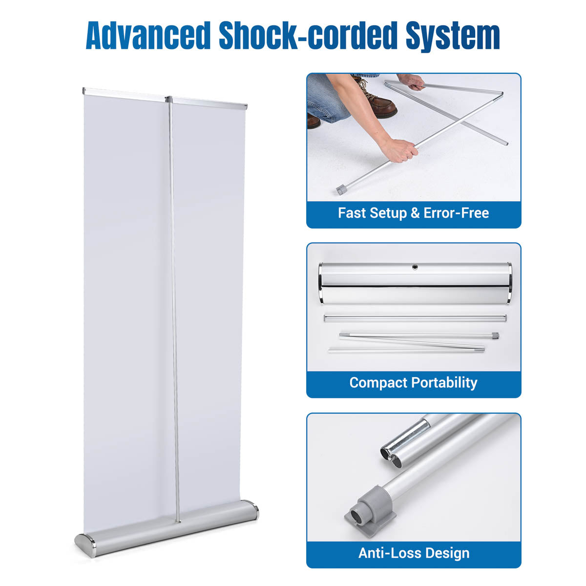 Aluminum Retractable Banner Stand 33"x79" - 5ct.