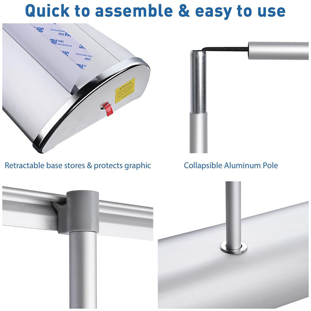Aluminum Retractable Banner Stand 33"x79"