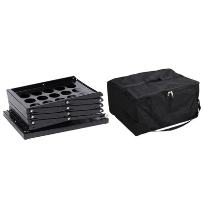 Magazine Rack Floor Stand 4-Pocket Black Metal