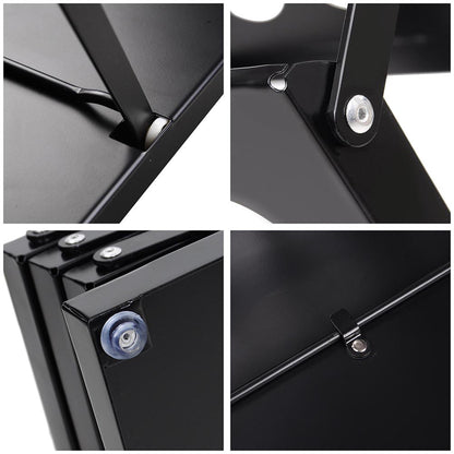 Magazine Rack Floor Stand 4-Pocket Black Metal