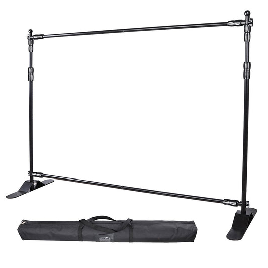 8'Wx8'H Heavy Duty Backdrop Stand for Party Decor Newborn Photo Black