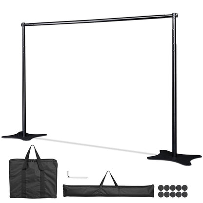 10'Wx10'H Backdrop Stand for Party Decor Newborn Photo Black