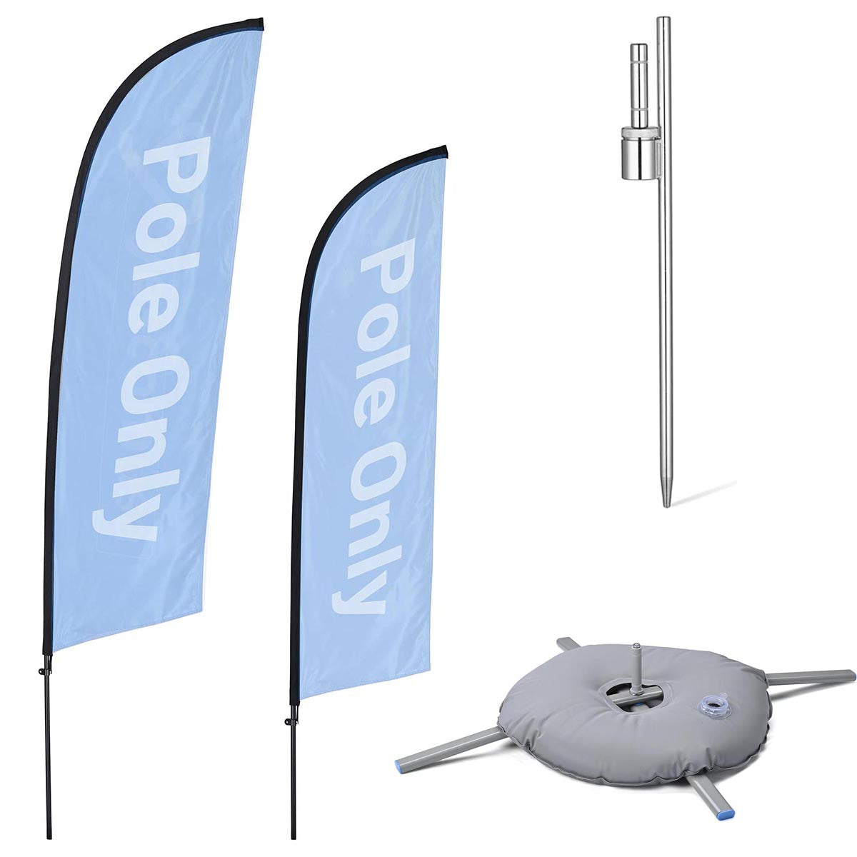 10ct. Feather Flag Pole Set - Height, Base Optional