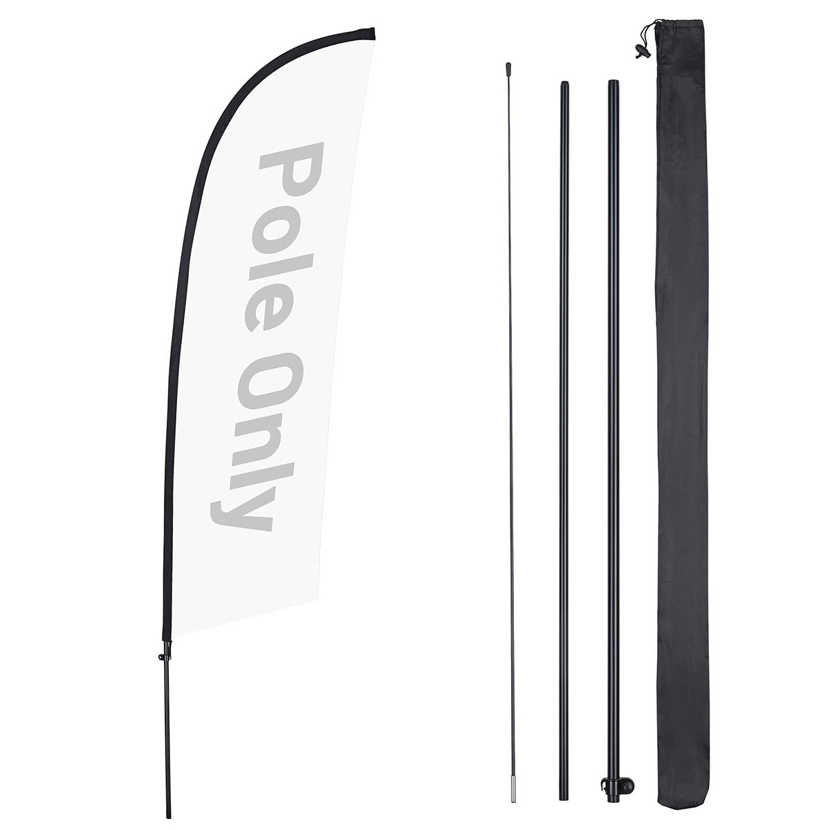 10ct. Feather Flag Pole Set - Height, Base Optional, 10.3ft Pole Only