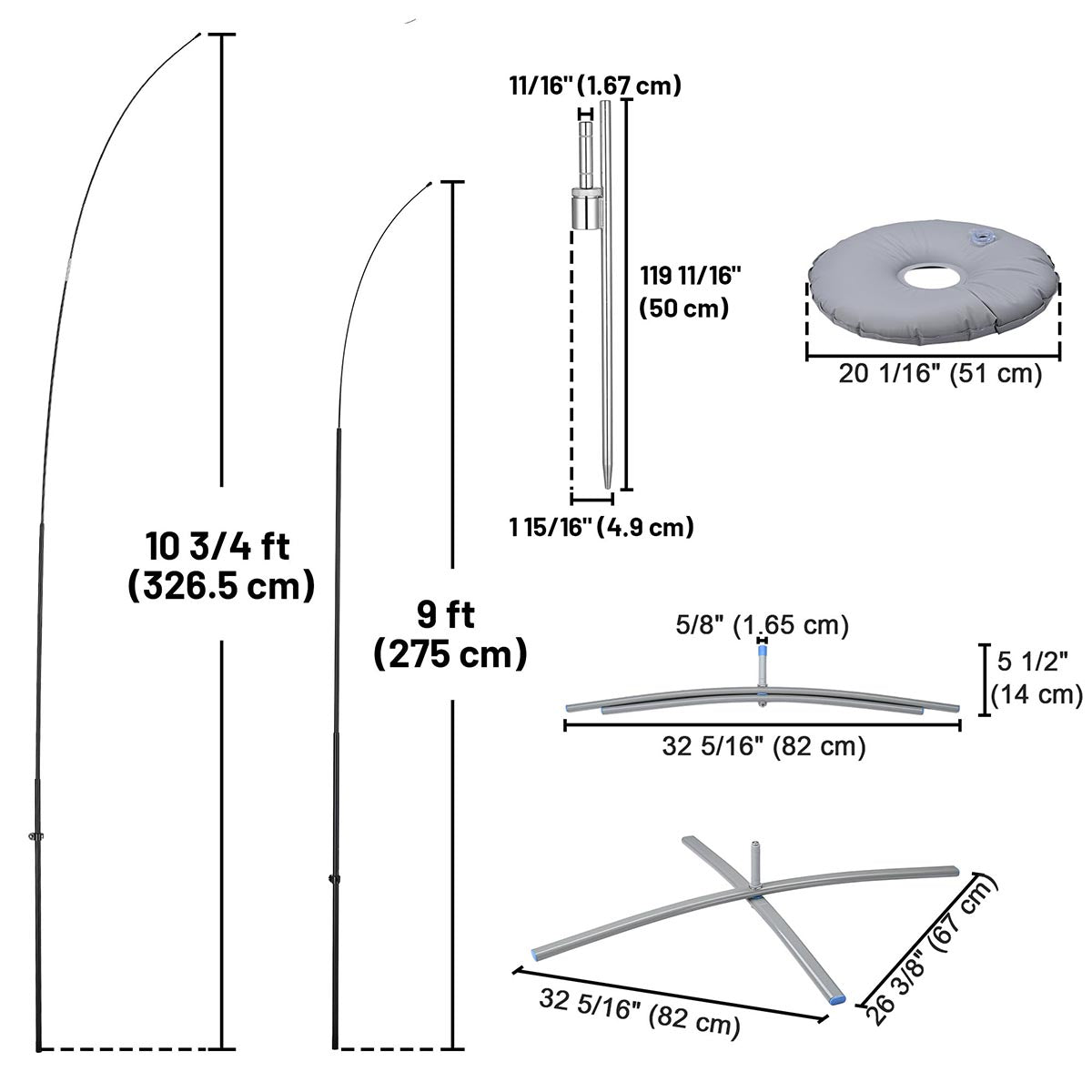 10ct. Feather Flag Pole Set - Height, Base Optional