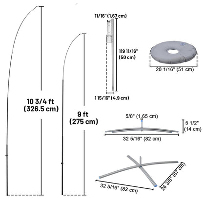 10ct. Feather Flag Pole Set - Height, Base Optional