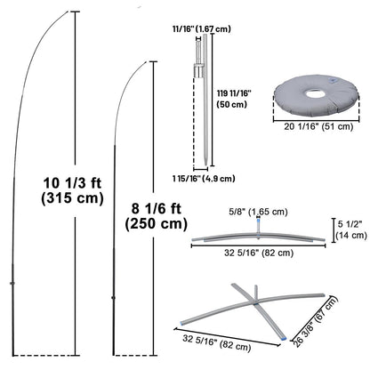 10ct. Feather Flag Pole Set - Height, Base Optional