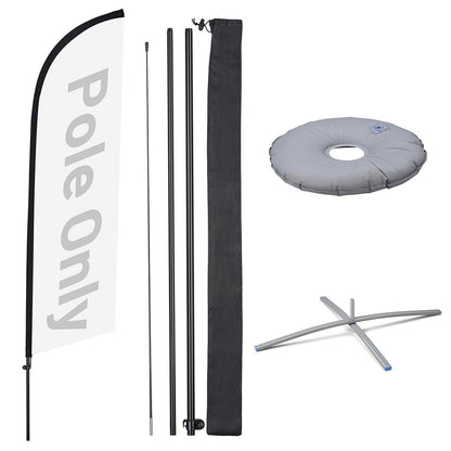 10ct. Feather Flag Pole Set - Height, Base Optional, 8.2ft Pole+Base