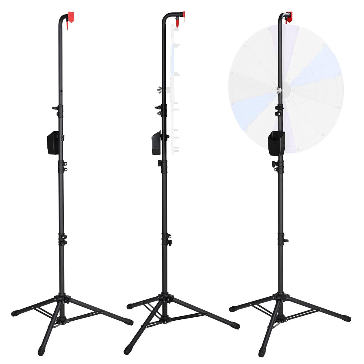 Prize Wheel Tripod Stand Height Adjustable Black