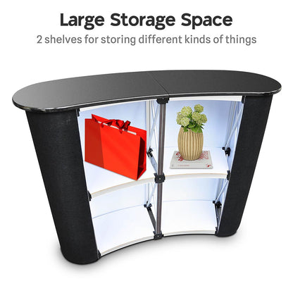 Pop Up Counter Display Podium Table with Inner Shelves