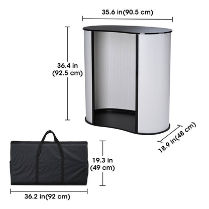 Portable Counter Display Podium Checkout Stand, Black Black