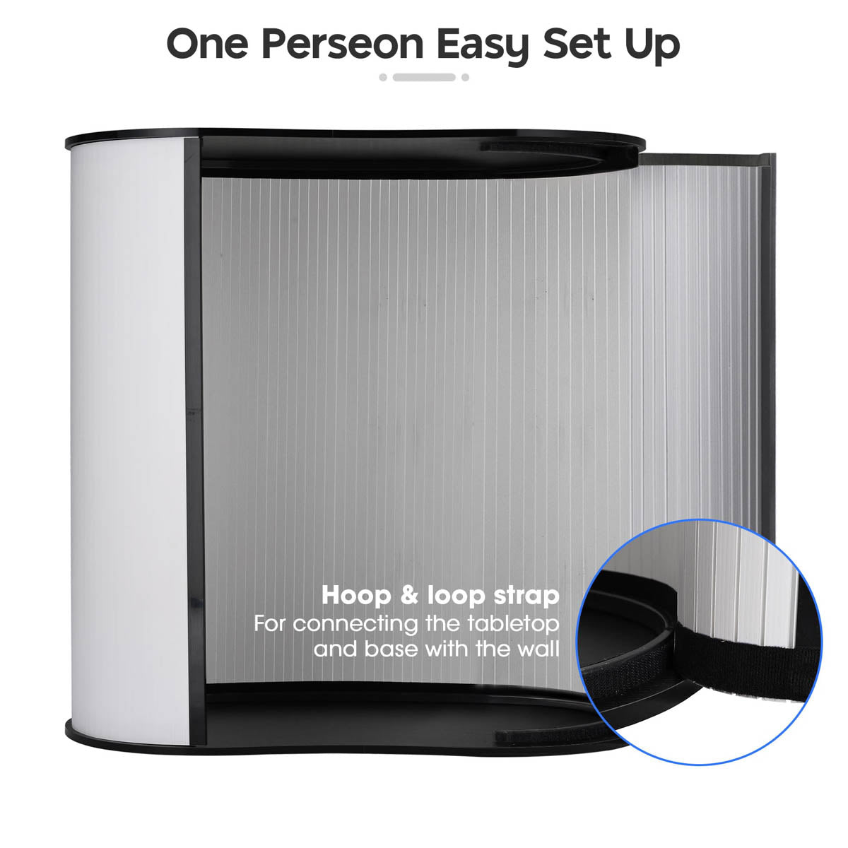 Portable Counter Display Podium Checkout Stand, Black Black