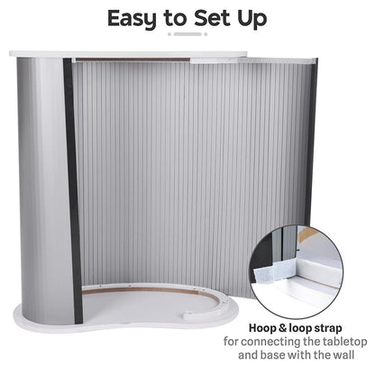 Portable Counter Display Podium Checkout Stand, White White