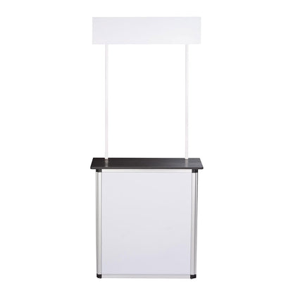 Portable Promotional Counter with Inner Shelves Black Table