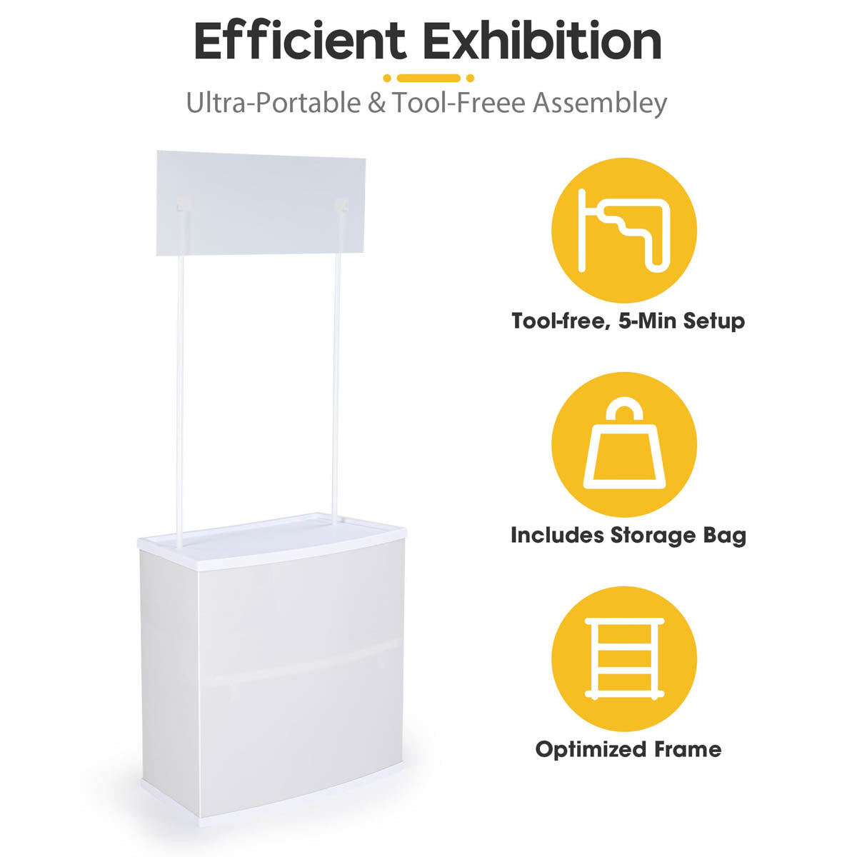 Portable Promotional Counter Checkout Stand with Inner Shelves