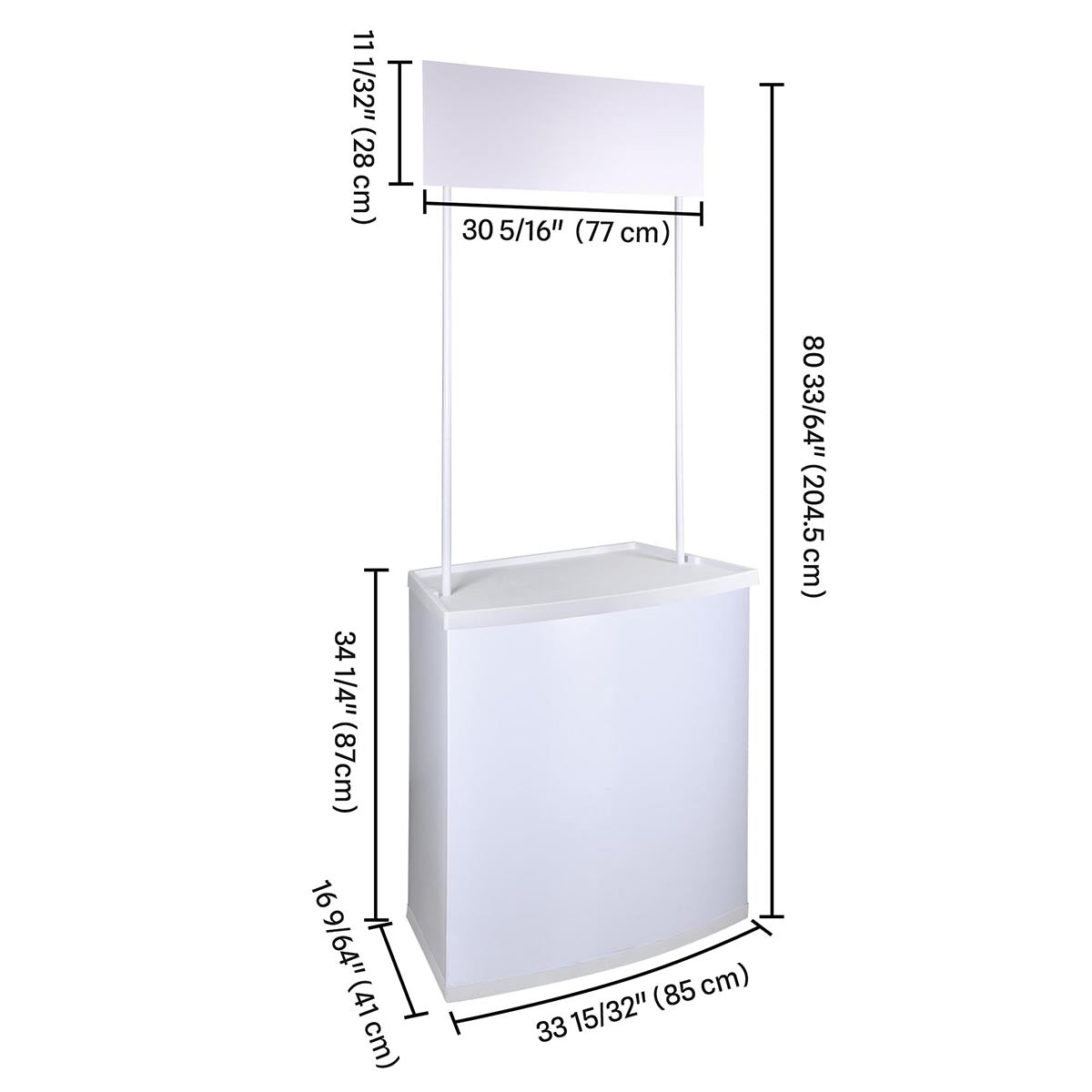 Portable Promotional Counter Checkout Stand with Inner Shelves