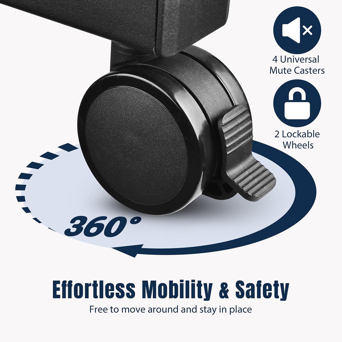 Metal Podium Stand Height Adjustable Rolling Laptop Lectern Black