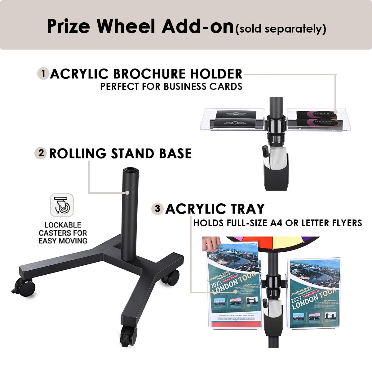 Classic Spin Wheel Tabletop Floor Stand 24" 14-slots