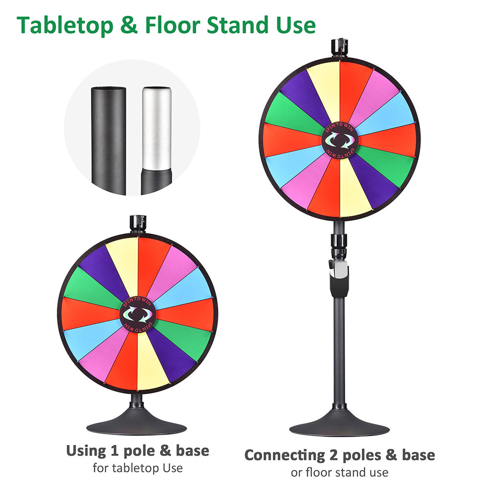 Custom Spin Wheel Tabletop & Floor Stand 24in. White