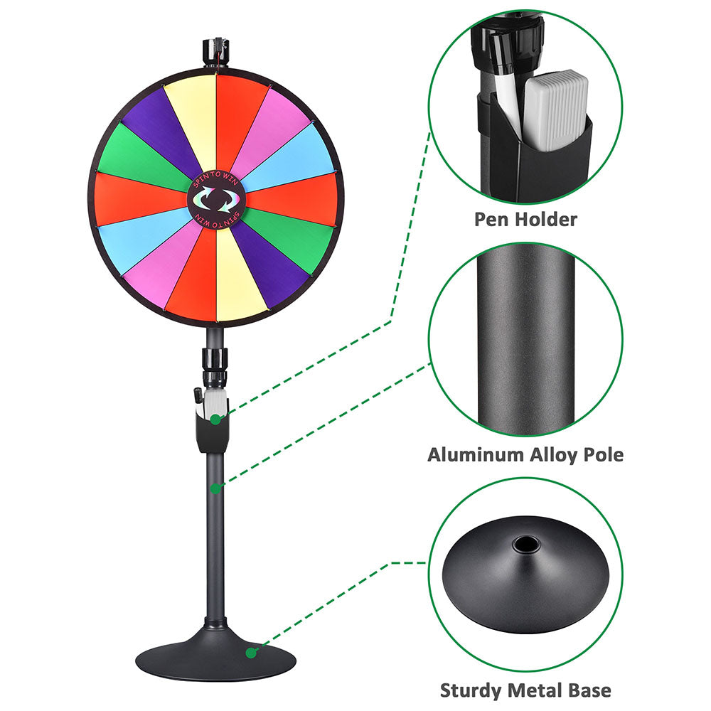 Custom Spin Wheel Tabletop & Floor Stand 24in. White