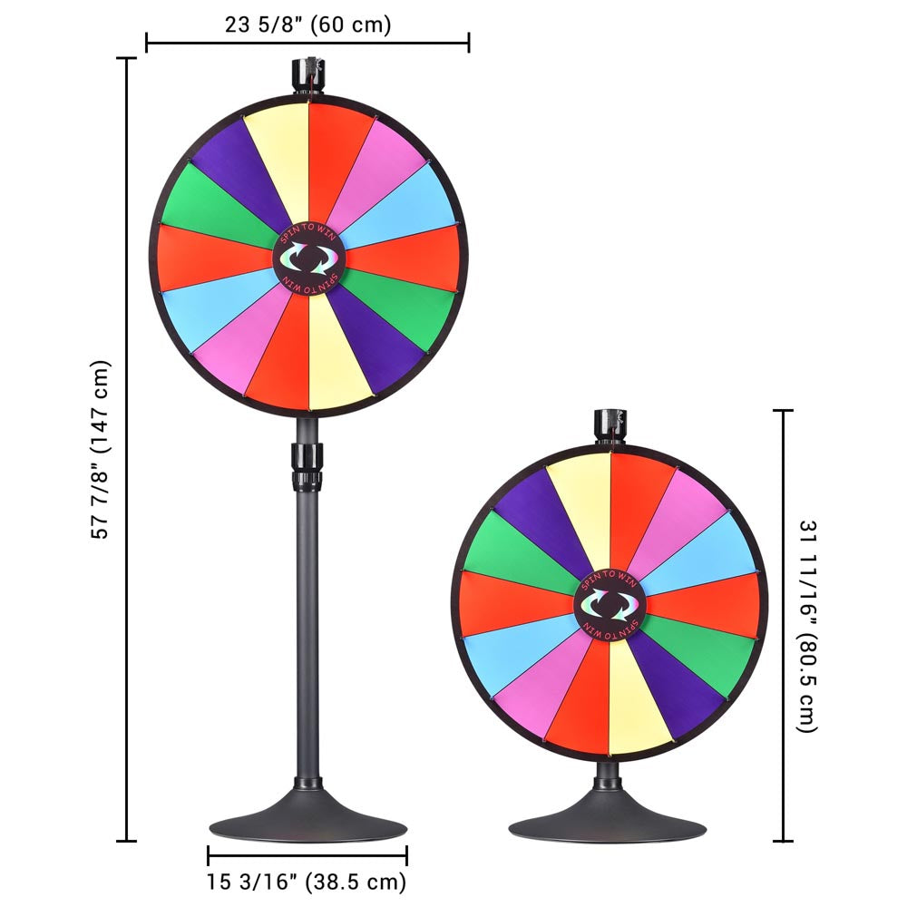 Custom Spin Wheel Tabletop & Floor Stand 24in. White