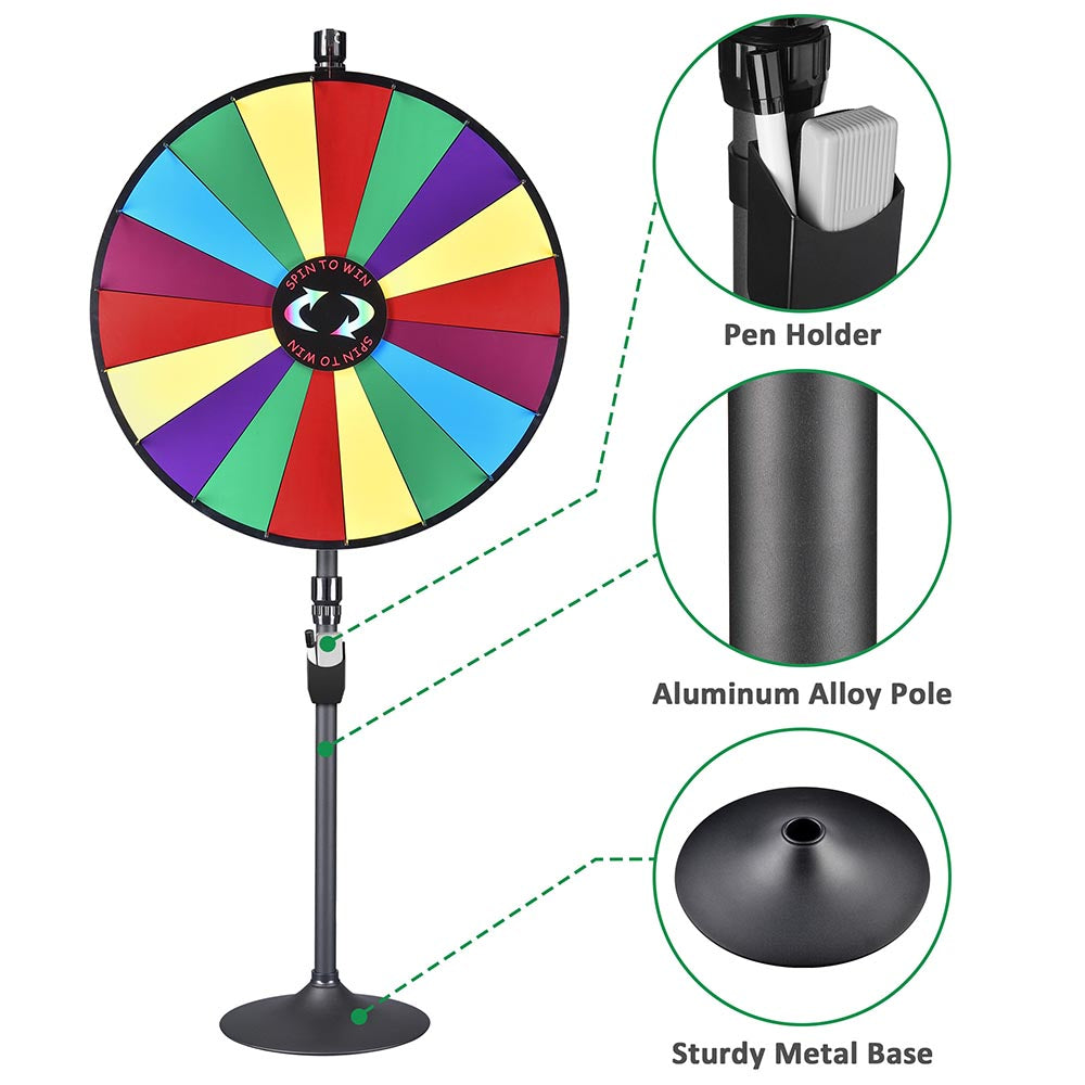 Custom Spin Wheel Tabletop & Floor Stand 36in. White