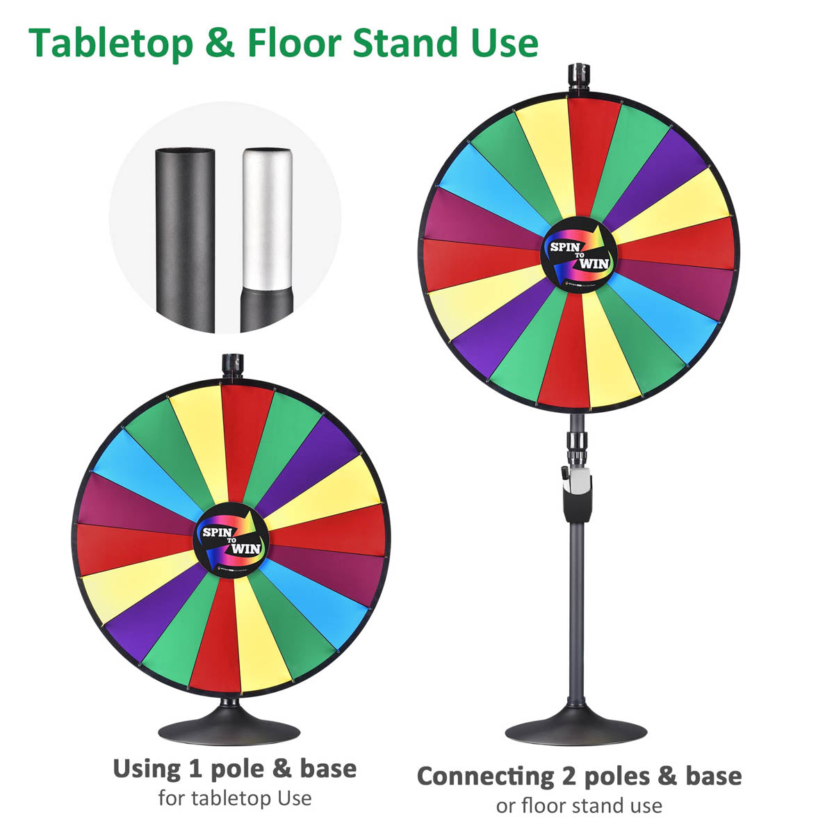 Classic Spin Wheel Tabletop Floor Stand 36" 18-slots