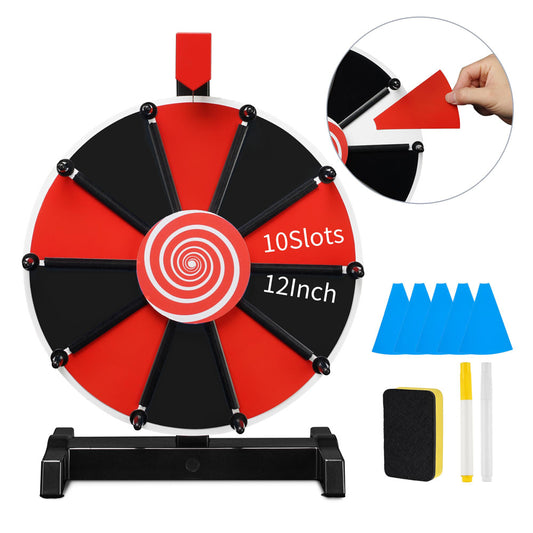 10 Slot Custom Spin Wheel 12" Tabletop Dry Erase