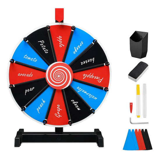 Mystery Spin Wheel Tabletop 15in. 12-Slot Tabletop Red Blue Black