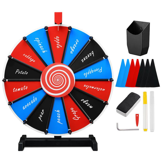 Mystery Spin Wheel Tabletop 18in. 14-Slot Tabletop Red Blue Black