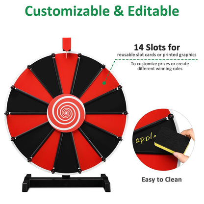 Mystery Spin Wheel Tabletop 18in. 14-Slot Tabletop Red Blue Black