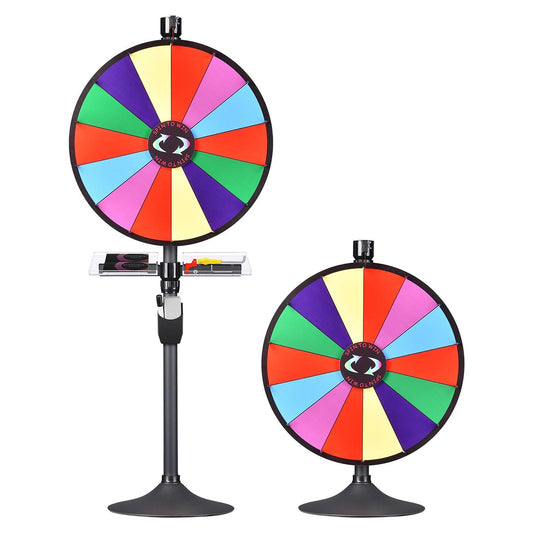 Spin Wheel with Acrylic Tray Tabletop Floor Stand 24" 14-Slot