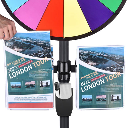 Spin Wheel with Acrylic Sign Holder Tabletop Floor Stand 24" 14-Slot