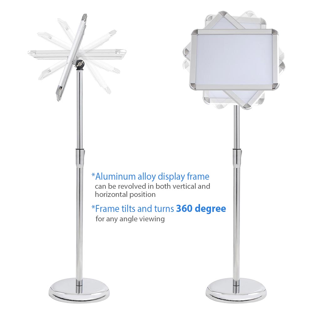 Poster Stand Snap Frame Holds 8.5"x11" Posters Steel