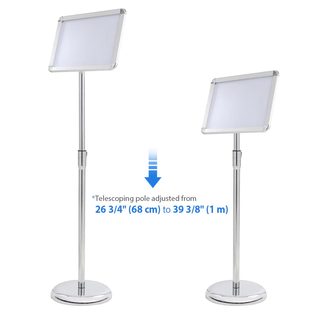 Poster Stand Snap Frame Holds 8.5"x11" Posters Steel