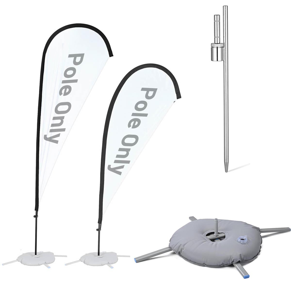 10ct. Teardrop Flag Pole Set - Height, Base Optional