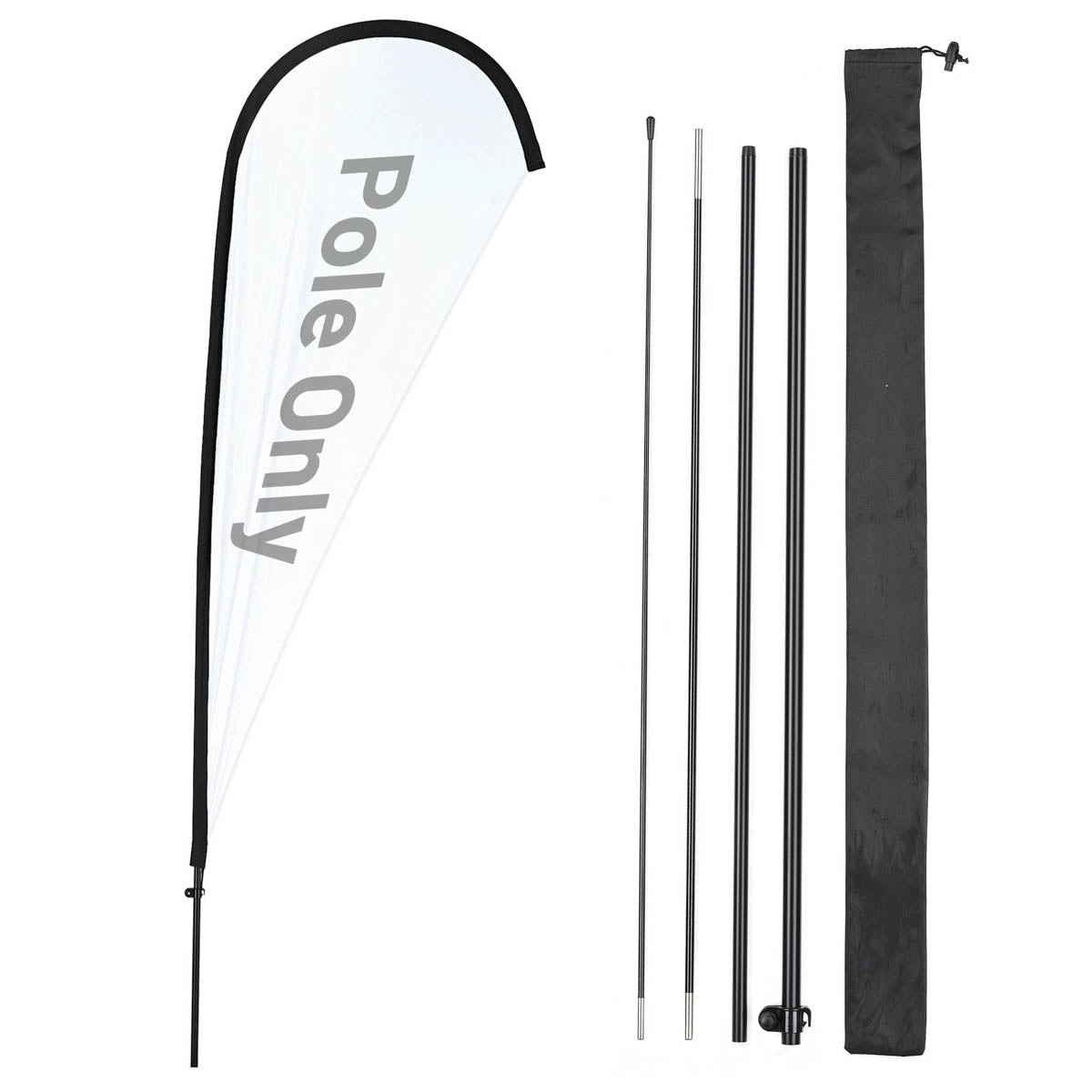 10ct. Teardrop Flag Pole Set - Height, Base Optional, 8.8ft Pole Only