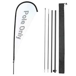 10ct. Teardrop Flag Pole Set - Height, Base Optional, 8.8ft Pole Only