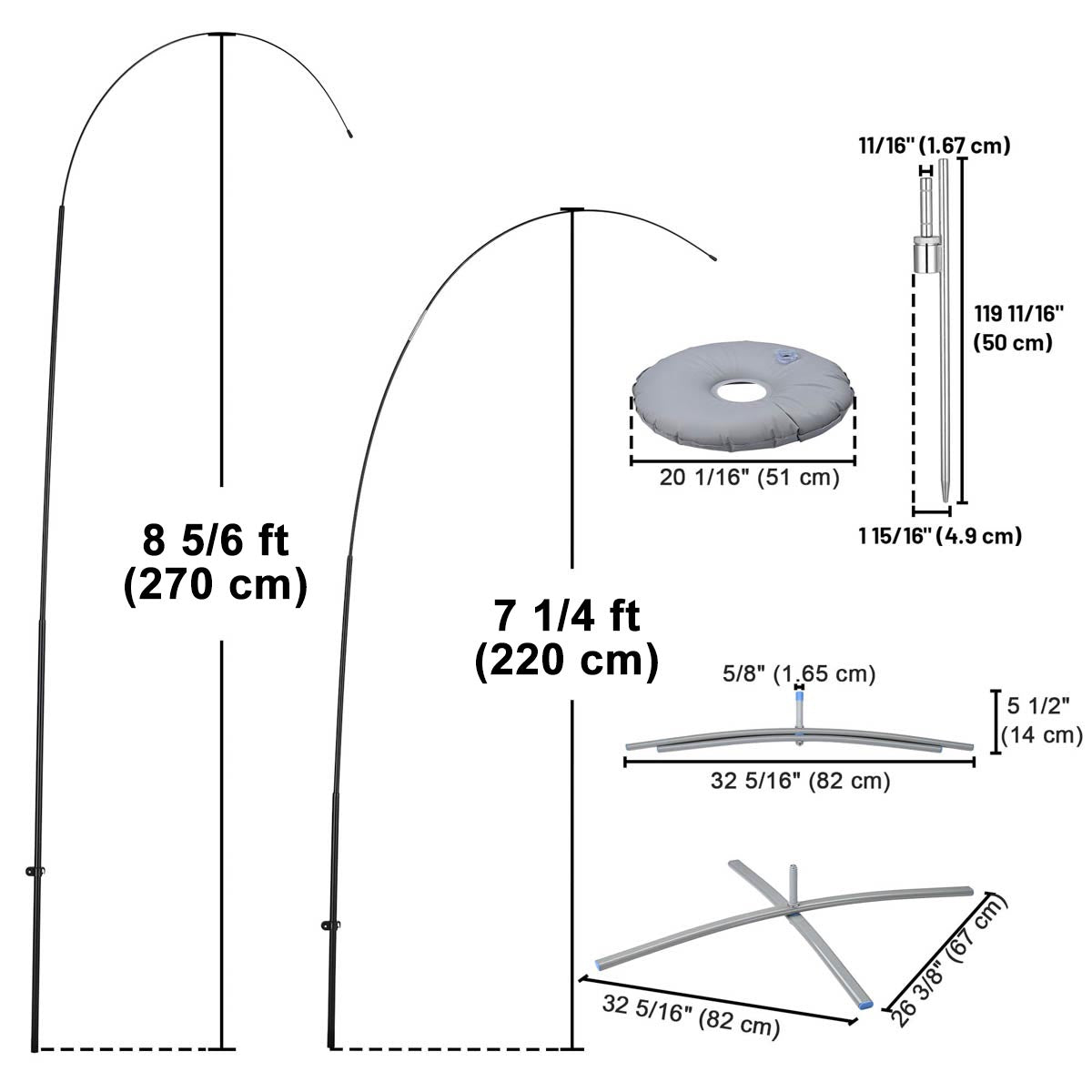 10ct. Teardrop Flag Pole Set - Height, Base Optional