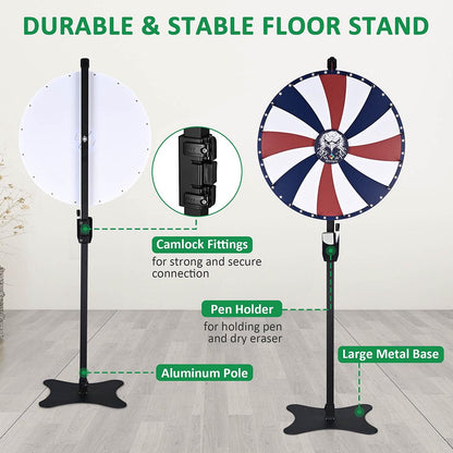 Spin Wheel with Metal Stand 24in. 16-Slot Tabletop & Floor Stand