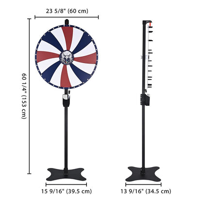 Spin Wheel with Metal Stand 24in. 16-Slot Tabletop & Floor Stand