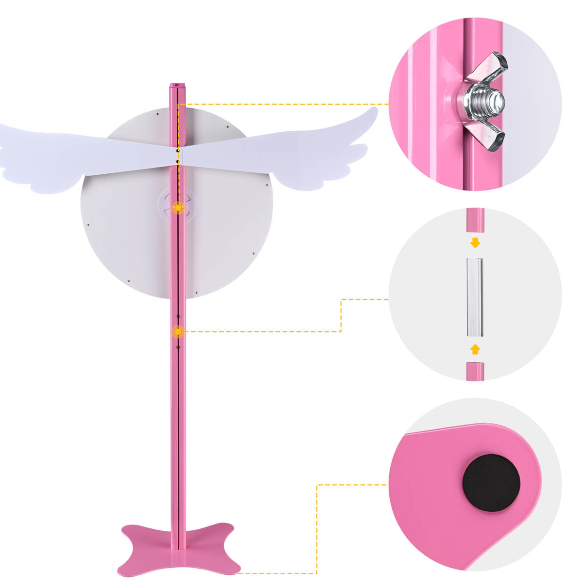 Sakura Pink Spin Wheel Floor Stand & Tabletop 24in. 8-Slot Pink