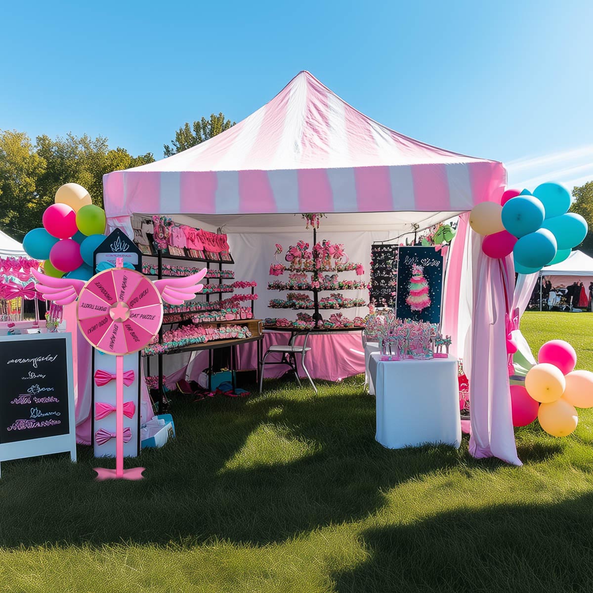 Sakura Pink Spin Wheel Floor Stand & Tabletop 24in. 8-Slot Pink