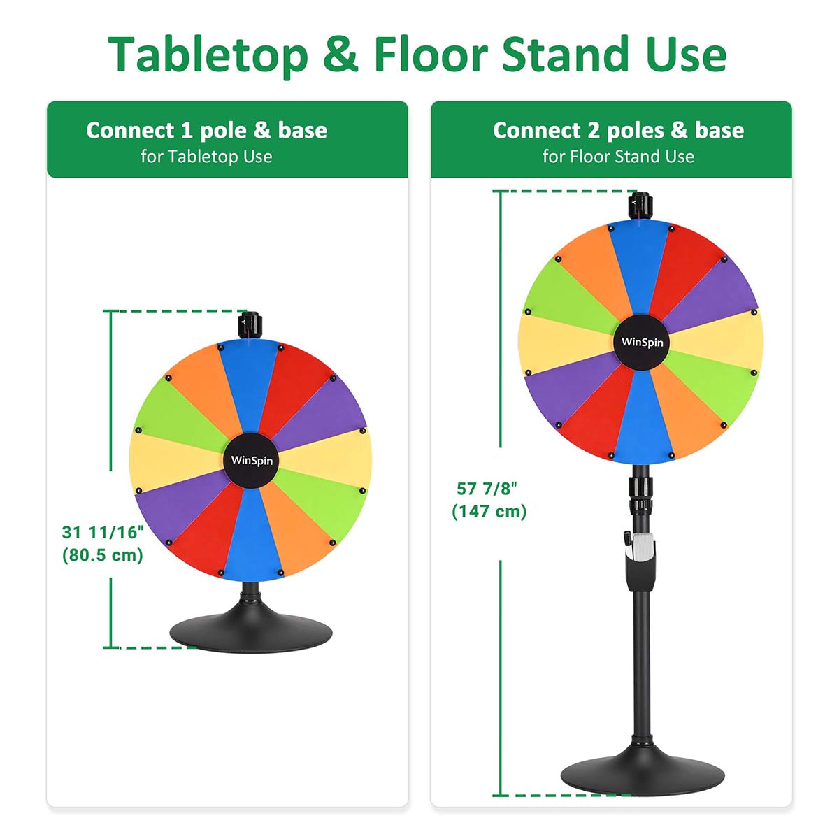 Modular Spin Wheel Tabletop Floor Stand 24" 12-Slot